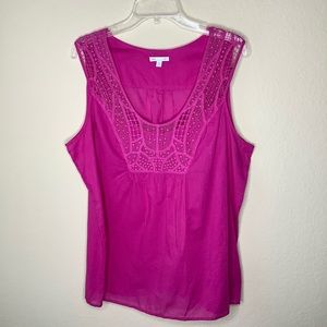 Gap Sleeveless Tank Top, Hot Pink, XL